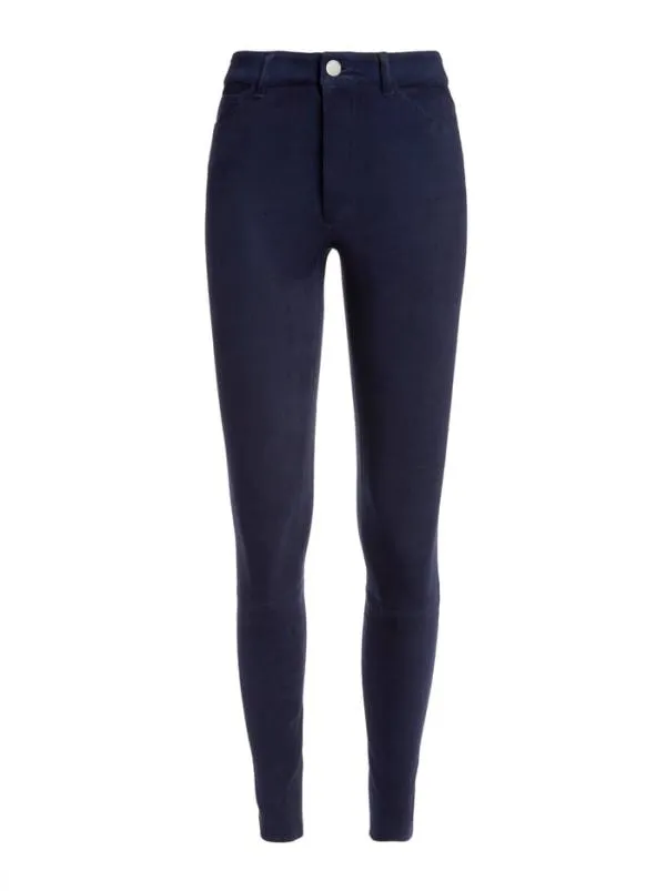 Pants Women Alice Olivia MIKAH SINGLE BUTTON SUEDE PANT Navy