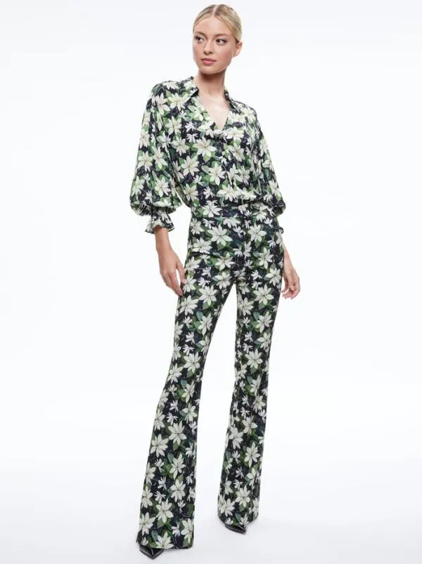 Pants Women Alice Olivia OLIVIA BOOTCUT PANT Moonlight Floral