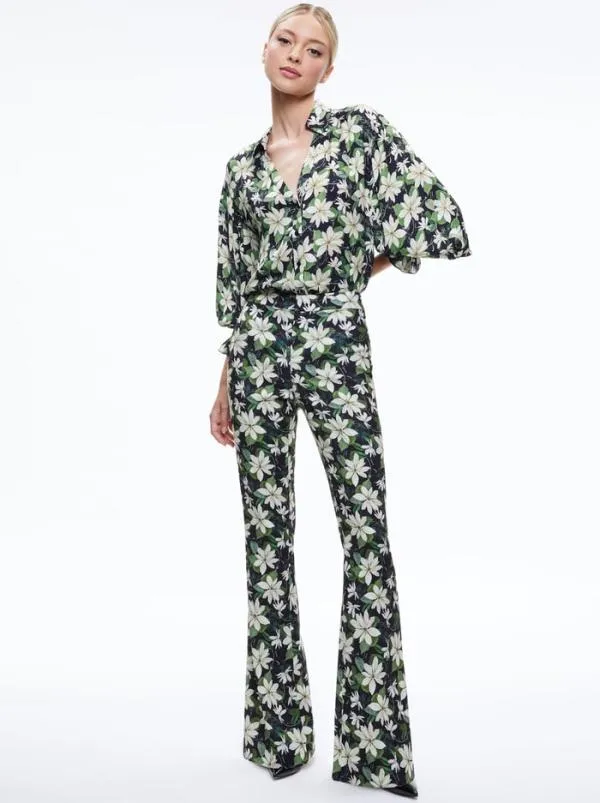 Pants Women Alice Olivia OLIVIA BOOTCUT PANT Moonlight Floral