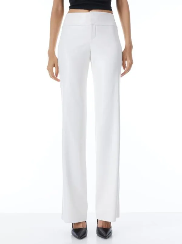 Pants Women Alice Olivia OLIVIA VEGAN LEATHER BOOTCUT PANT Off White