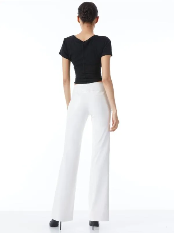 Pants Women Alice Olivia OLIVIA VEGAN LEATHER BOOTCUT PANT Off White
