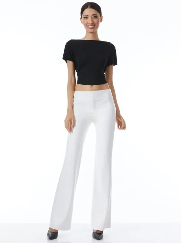 Pants Women Alice Olivia OLIVIA VEGAN LEATHER BOOTCUT PANT Off White