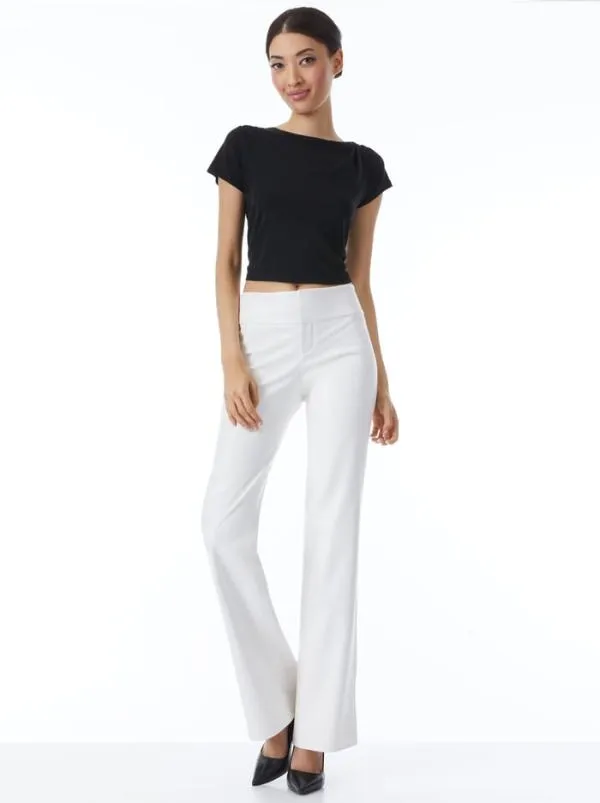 Pants Women Alice Olivia OLIVIA VEGAN LEATHER BOOTCUT PANT Off White