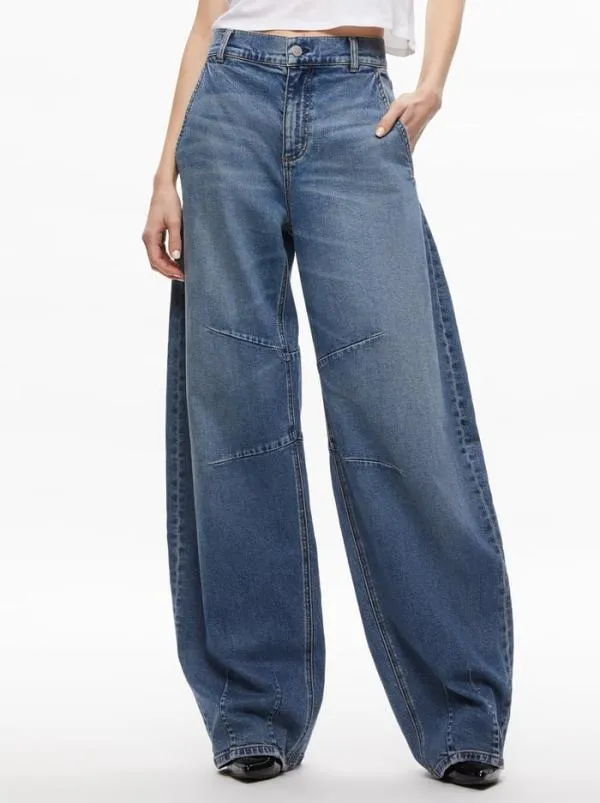 Pants Women Alice Olivia PARKER LOW RISE BALLOON LEG JEAN Avery Blue