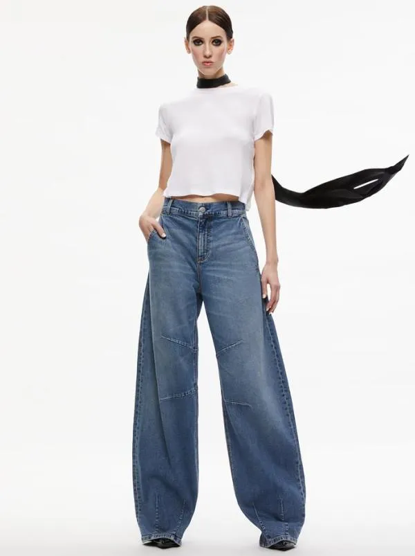 Pants Women Alice Olivia PARKER LOW RISE BALLOON LEG JEAN Avery Blue