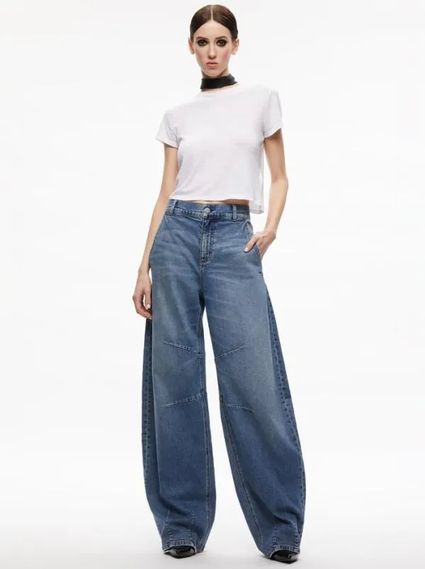 Pants Women Alice Olivia PARKER LOW RISE BALLOON LEG JEAN Avery Blue
