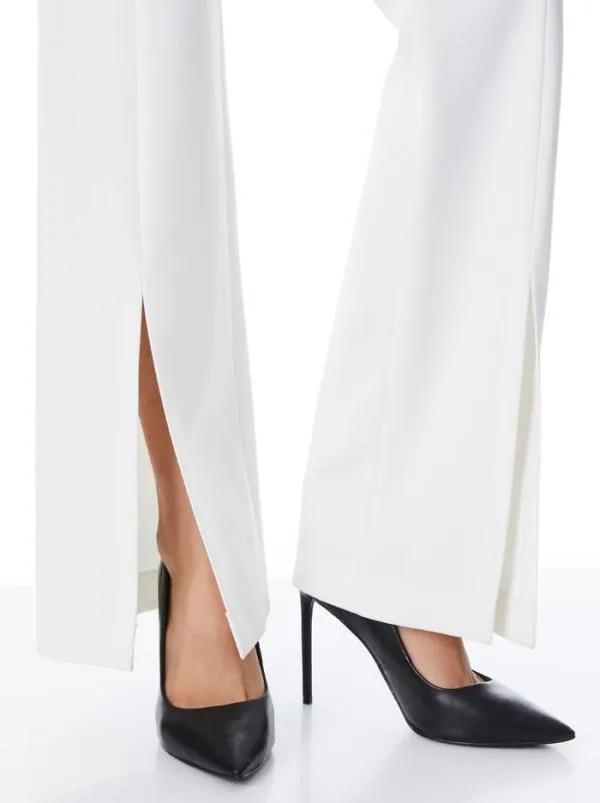 Pants Women Alice Olivia WALKER SLIM FRONT SLIT PANTS Off White