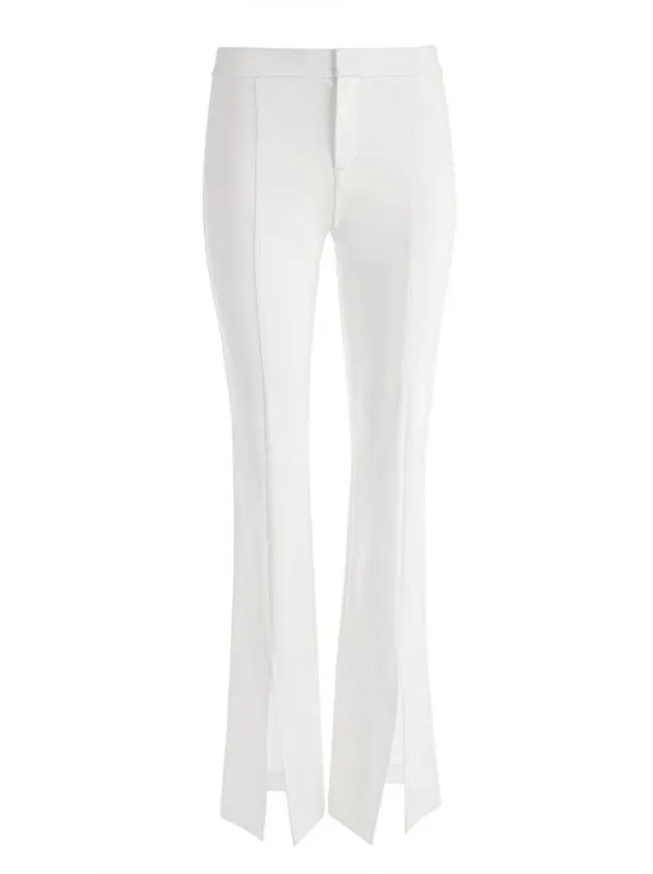 Pants Women Alice Olivia WALKER SLIM FRONT SLIT PANTS Off White