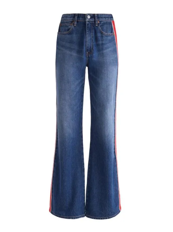 Pants Women Alice Olivia WEEZY SIDE STRIPE JEAN Lola Blue