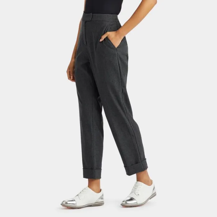 Pants Women GFORE CUFFED GLEN PLAID STRETCH TROUSER Charcoal Heather Grey