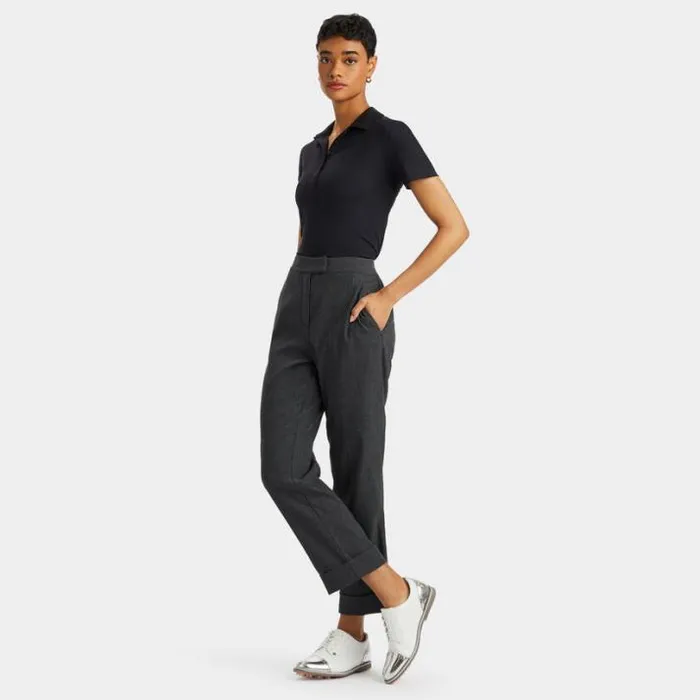 Pants Women GFORE CUFFED GLEN PLAID STRETCH TROUSER Charcoal Heather Grey