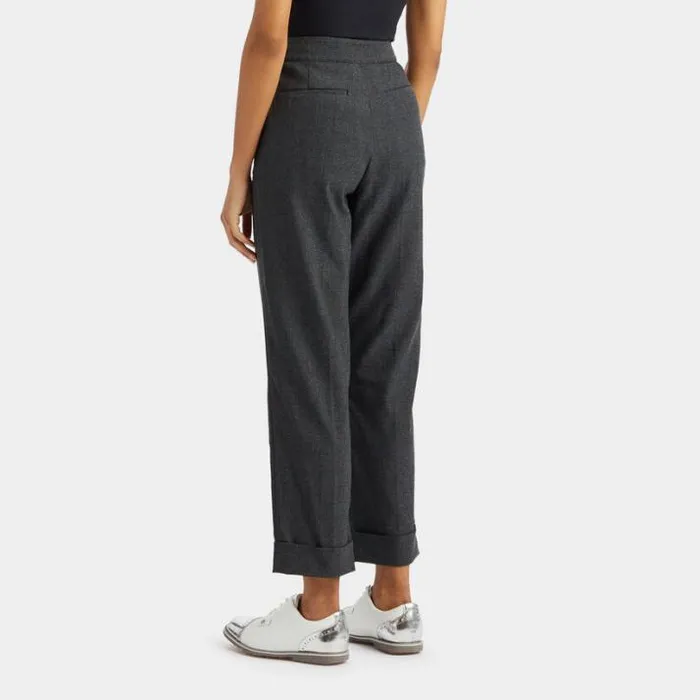 Pants Women GFORE CUFFED GLEN PLAID STRETCH TROUSER Charcoal Heather Grey