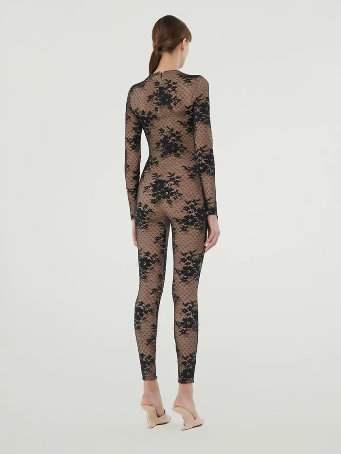 Pattie Jumpsuit Vanilla Latteblack Women Wolford Trousers and Jumpsuits