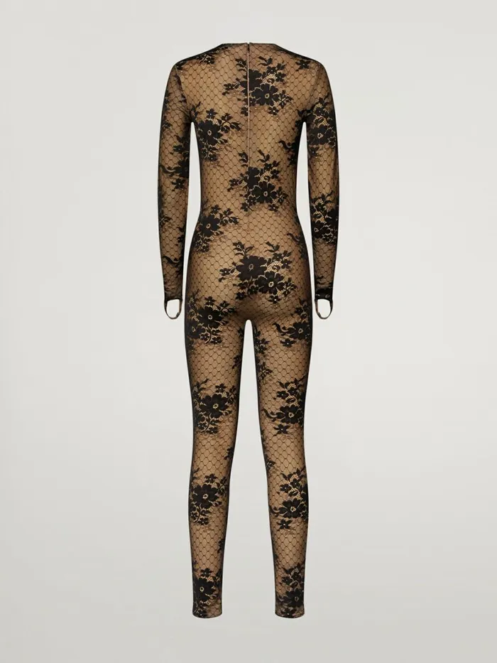 Pattie Jumpsuit Vanilla Latteblack Women Wolford Trousers and Jumpsuits