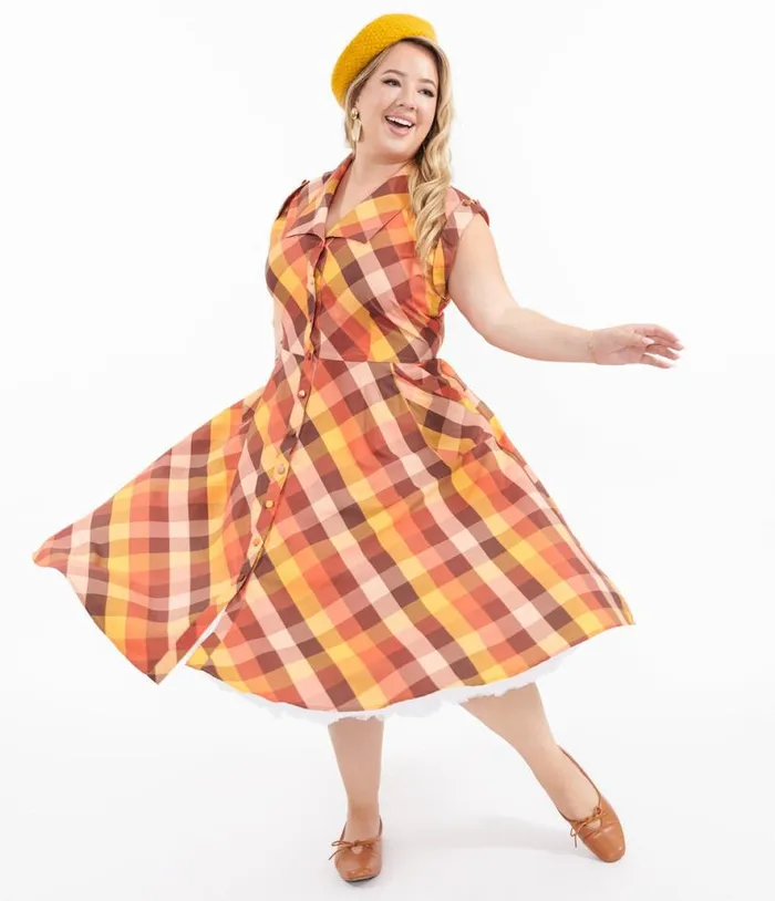 Plus Size 1950s Fall Madras Plaid Shirt Dress Dresses Unique Vintage Pocket Dresses Plus Size 1950s Fall Madras Plaid Shirt Dress Dresses Unique Vintage Pocket Dresses