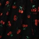 Plus Size Black and Glitter Cherry Print Heart and Soul Babydoll Dress DressesPlus Unique Vintage Babydoll