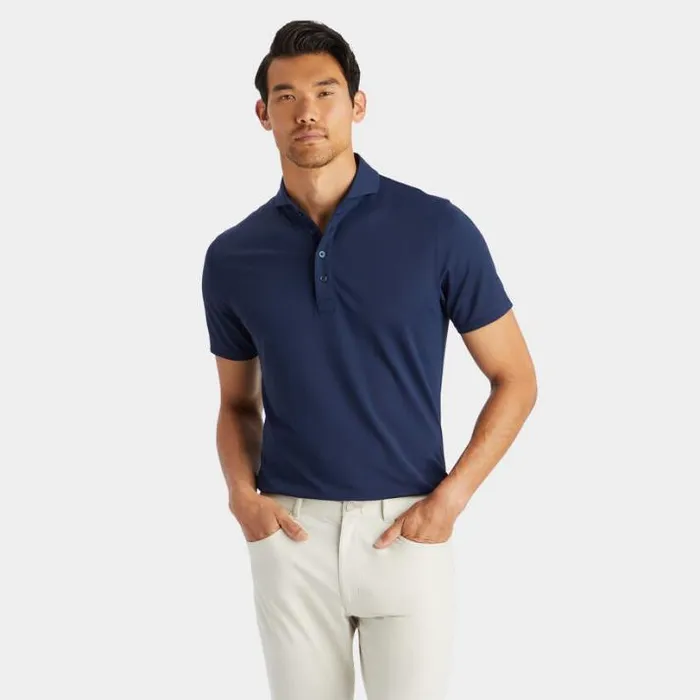 Polos and Shirts Men GFORE ESSENTIAL TECH PIQU MODERN SPREAD COLLAR POLO Twilight
