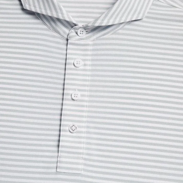 Polos and Shirts Men GFORE FEEDER STRIPE TECH PIQU MODERN SPREAD COLLAR POLO Nimbus