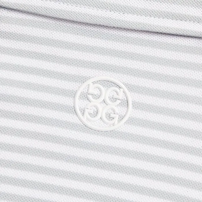 Polos and Shirts Men GFORE FEEDER STRIPE TECH PIQU MODERN SPREAD COLLAR POLO Nimbus