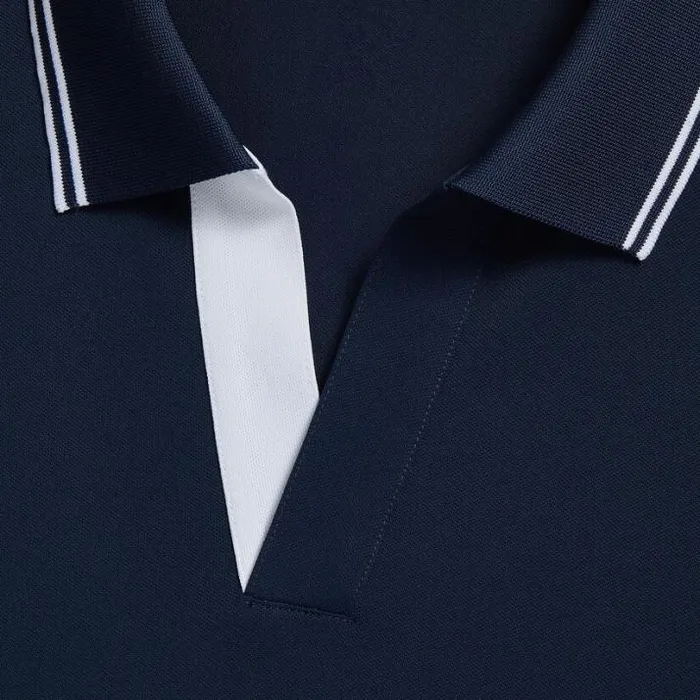 Polos and Shirts Men GFORE JOHNNY COLLAR TECH PIQU BANDED SLEEVE POLO Twilight
