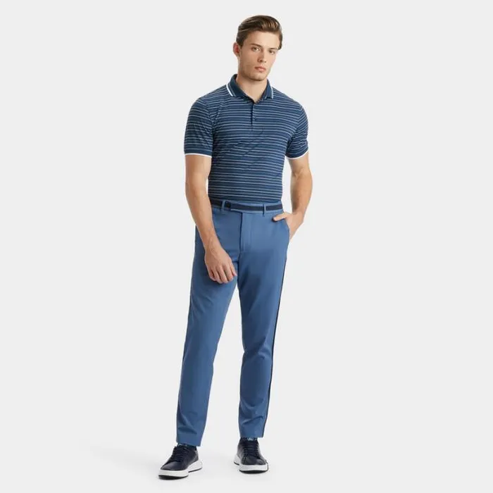 Polos and Shirts Men GFORE MULTI STRIPE BANDED SLEEVE TECH PIQU POLO Ink