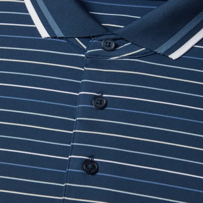 Polos and Shirts Men GFORE MULTI STRIPE BANDED SLEEVE TECH PIQU POLO Ink