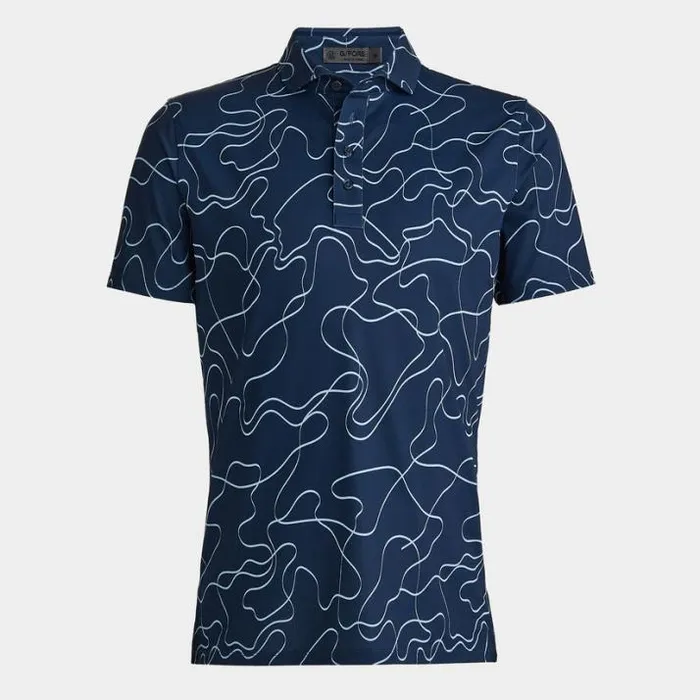 Polos and Shirts Men GFORE PENCIL TECH PIQU MODERN SPREAD COLLAR POLO Ink