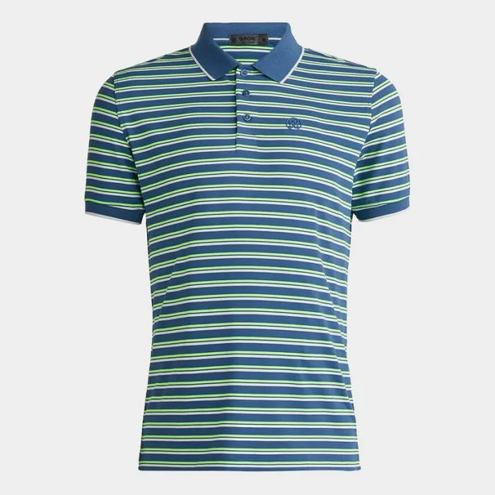Polos and Shirts Men GFORE PERFORATED STRIPE BANDED SLEEVE TECH JERSEY POLO Slate Polos and Shirts Men GFORE PERFORATED STRIPE BANDED SLEEVE TECH JERSEY POLO Slate