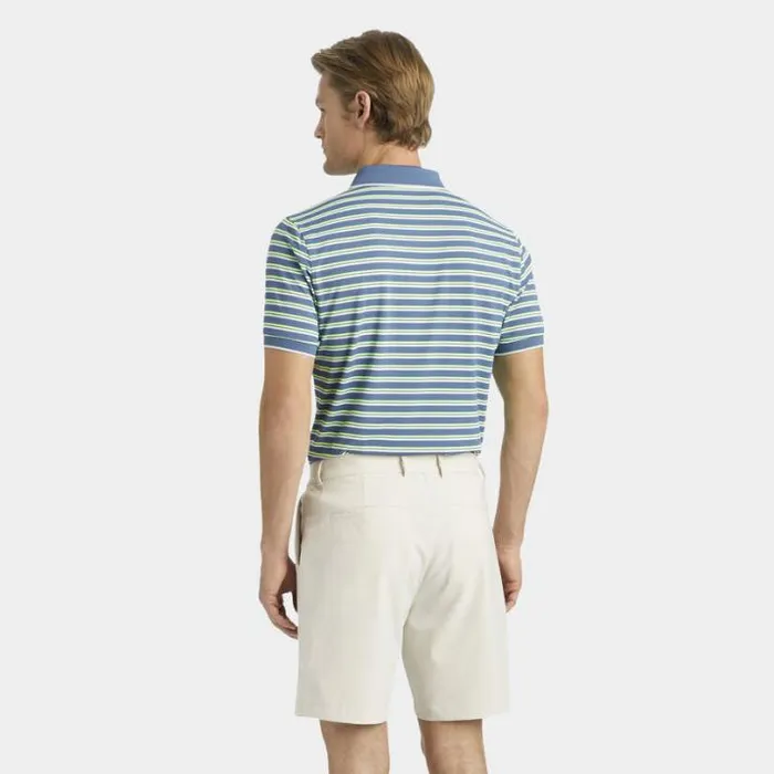 Polos and Shirts Men GFORE PERFORATED STRIPE BANDED SLEEVE TECH JERSEY POLO Slate