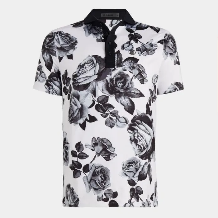 Polos and Shirts Men GFORE PHOTO FLORAL TECH JERSEY MODERN SPREAD COLLAR POLO Snow Polos and Shirts Men GFORE PHOTO FLORAL TECH JERSEY MODERN SPREAD COLLAR POLO Snow