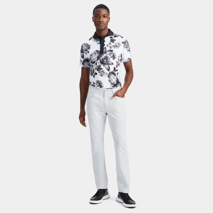 Polos and Shirts Men GFORE PHOTO FLORAL TECH JERSEY MODERN SPREAD COLLAR POLO Snow