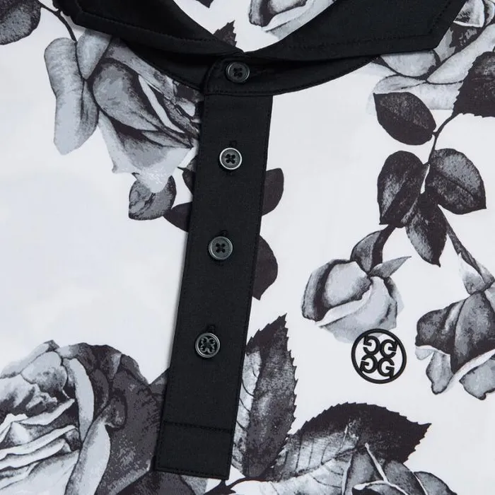 Polos and Shirts Men GFORE PHOTO FLORAL TECH JERSEY MODERN SPREAD COLLAR POLO Snow