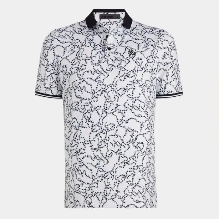 Polos and Shirts Men GFORE STAR DUST TECH JERSEY MODERN SPREAD COLLAR BANDED SLEEVE POLO Snow Polos and Shirts Men GFORE STAR DUST TECH JERSEY MODERN SPREAD COLLAR BANDED SLEEVE POLO Snow