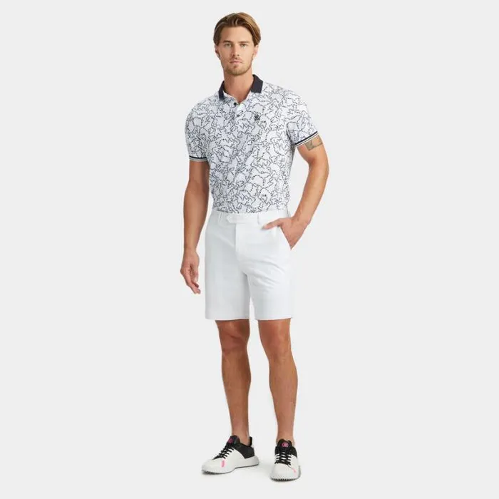 Polos and Shirts Men GFORE STAR DUST TECH JERSEY MODERN SPREAD COLLAR BANDED SLEEVE POLO Snow