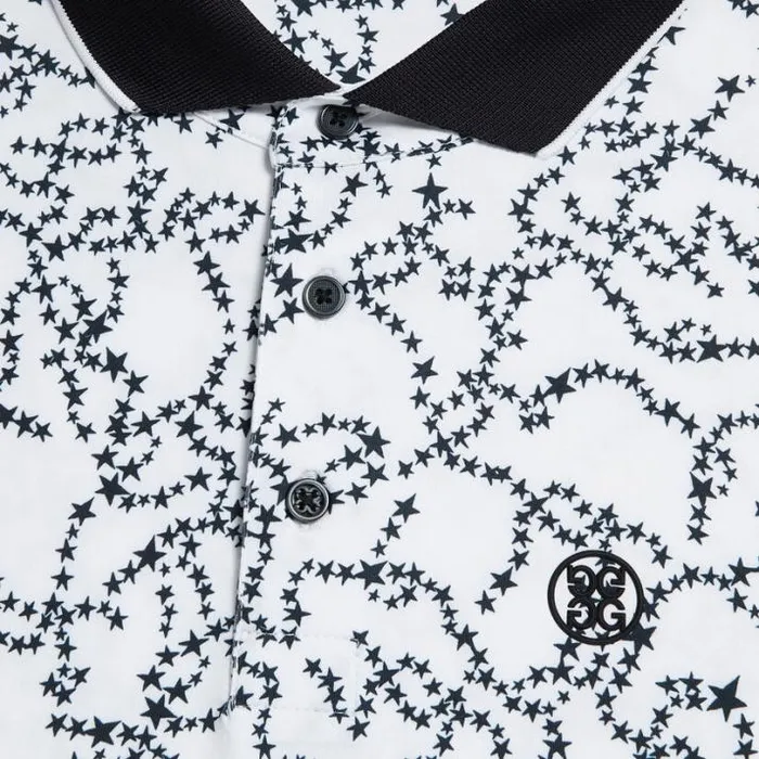 Polos and Shirts Men GFORE STAR DUST TECH JERSEY MODERN SPREAD COLLAR BANDED SLEEVE POLO Snow