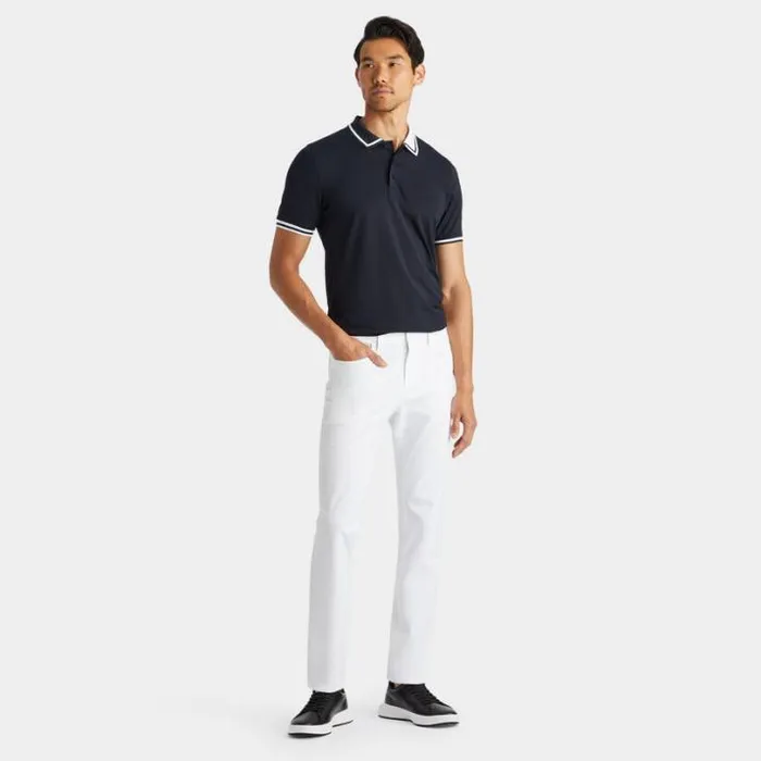 Polos and Shirts Men GFORE TWO TONE BANDED SLEEVE TECH PIQU POLO Onyx
