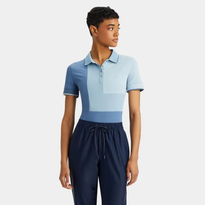 Polos Women GFORE COLOUR BLOCK TECH PIQU POLO Fjord