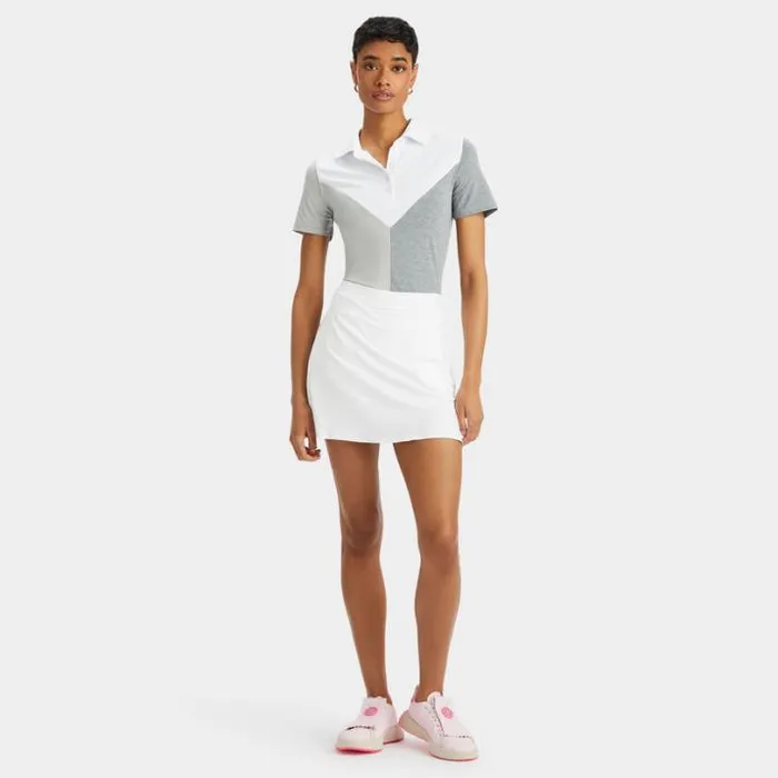 Polos Women GFORE COLOUR BLOCK V MLANGE TECH JERSEY POLO Snow