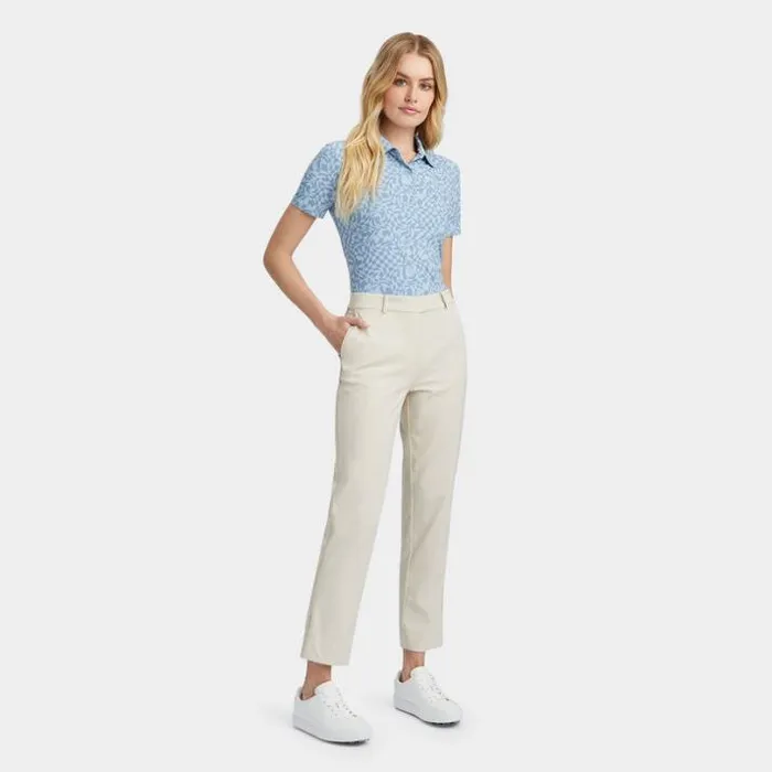 Polos Women GFORE DISTORTED CHECK SILKY TECH NYLON POLO Fjord