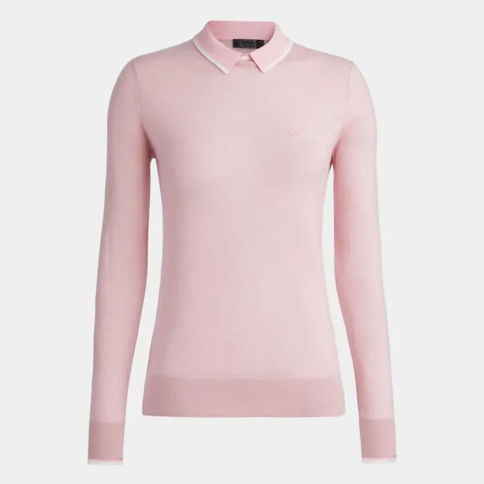 Polos Women GFORE LAYERED MERINO WOOL POLO SWEATER Trifle