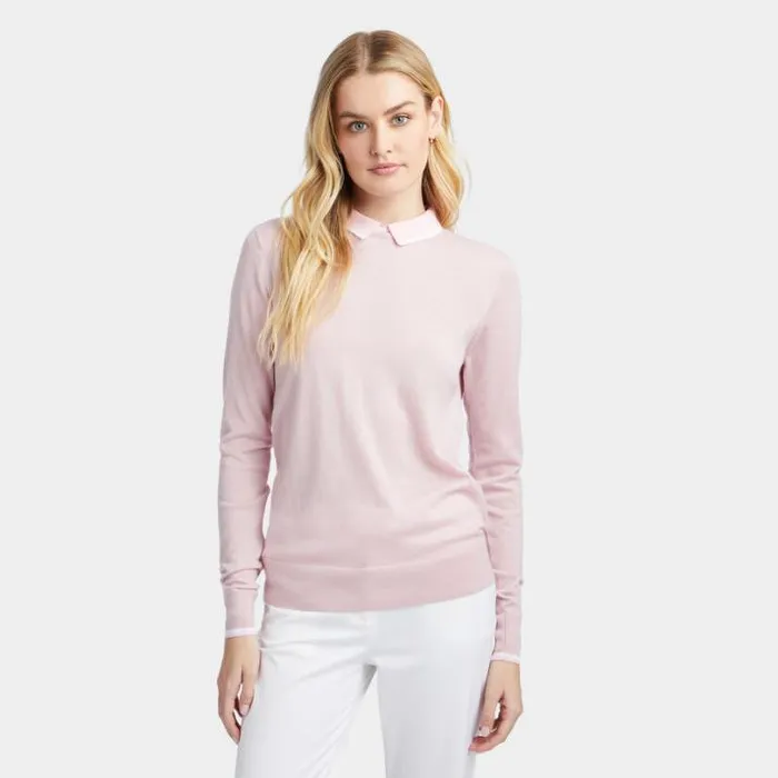 Polos Women GFORE LAYERED MERINO WOOL POLO SWEATER Trifle