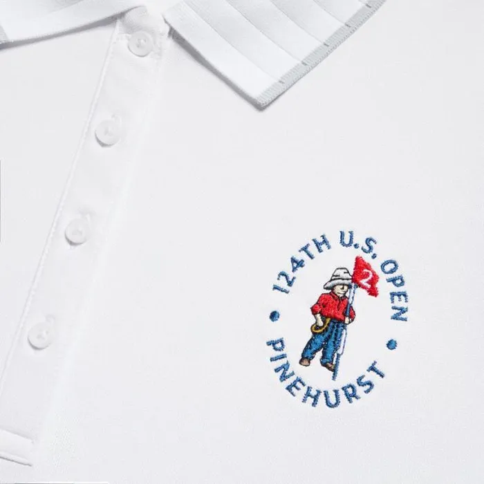 Polos Women GFORE Limited Edition 2024 US Open PLEATED COLLAR TECH PIQU SLEEVELESS POLO Snow