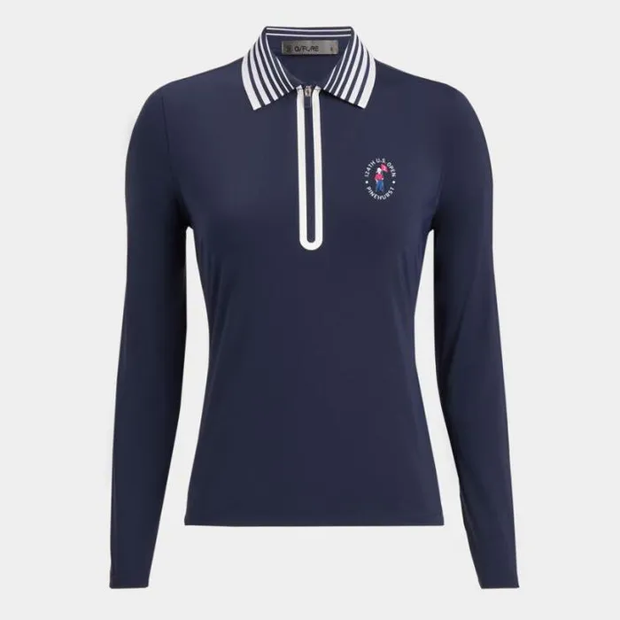 Polos Women GFORE Limited Edition 2024 US Open SILKY TECH NYLON ZIP POLO Twilight Polos Women GFORE Limited Edition 2024 US Open SILKY TECH NYLON ZIP POLO Twilight