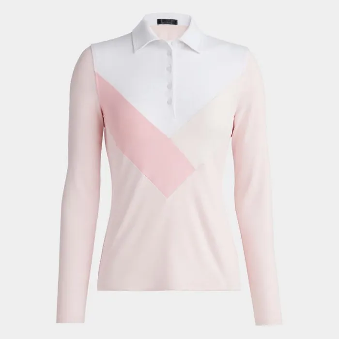 Polos Women GFORE MULTI V TECH JERSEY LONG SLEEVE POLO Cameo