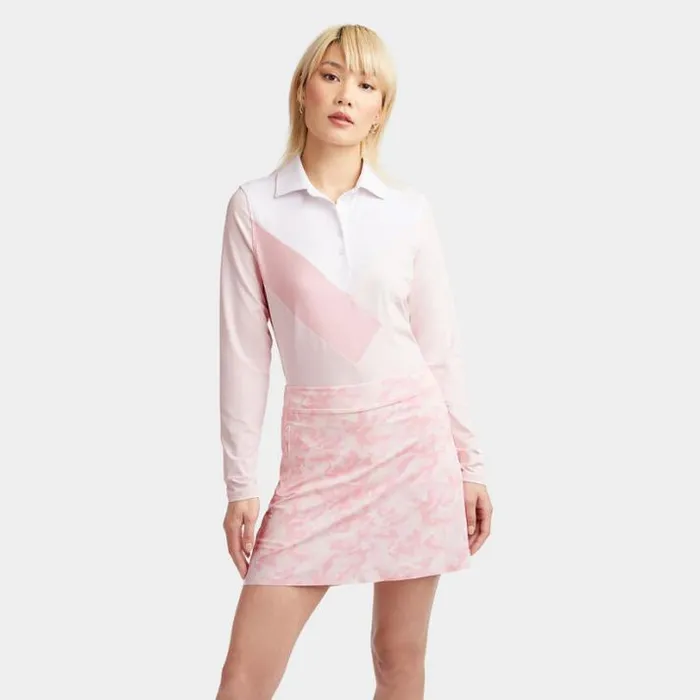 Polos Women GFORE MULTI V TECH JERSEY LONG SLEEVE POLO Cameo