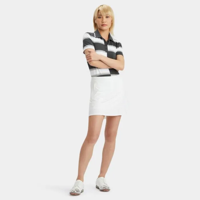Polos Women GFORE OFFSET GRADIENT STRIPE TECH POLO Charcoal Heather Grey