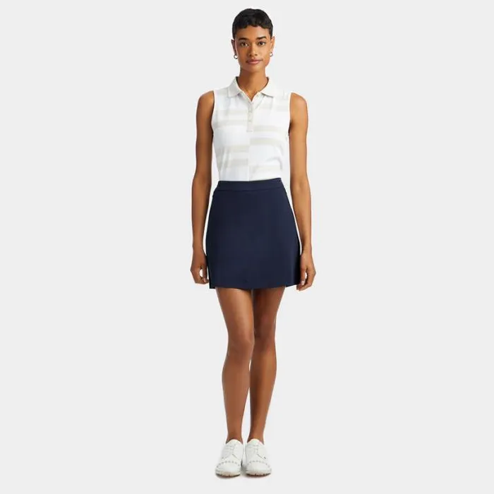 Polos Women GFORE OFFSET STRIPE TECH PIQU SLEEVELESS POLO Snow