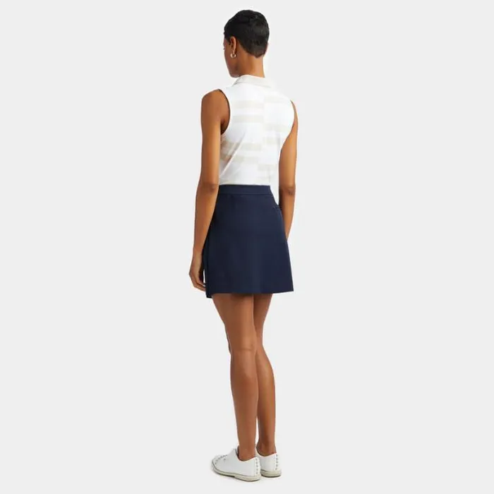 Polos Women GFORE OFFSET STRIPE TECH PIQU SLEEVELESS POLO Snow