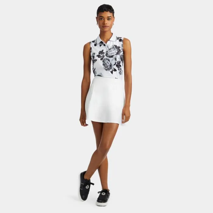 Polos Women GFORE PHOTO FLORAL TECH JERSEY SLEEVELESS POLO Snow