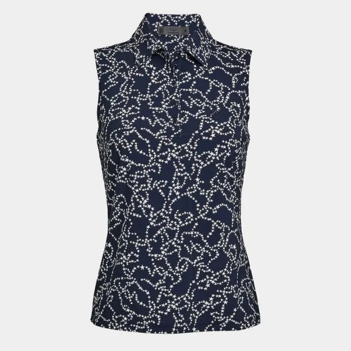 Polos Women GFORE STARDUST SILKY TECH NYLON SLEEVELESS POLO Twilight